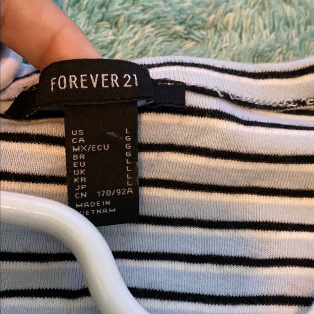 Blue and Black Ruffled Forever 21 Top - Picture 4 of 6